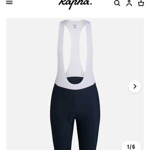 Rapha Women's Navy and White bib shorts cycling